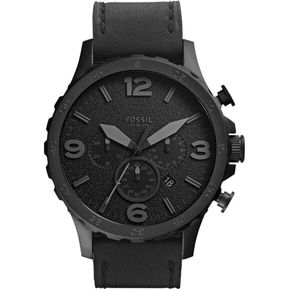 Men's Watch with Oversized Chronograph Watch Dial and Stainless Steel or Leather